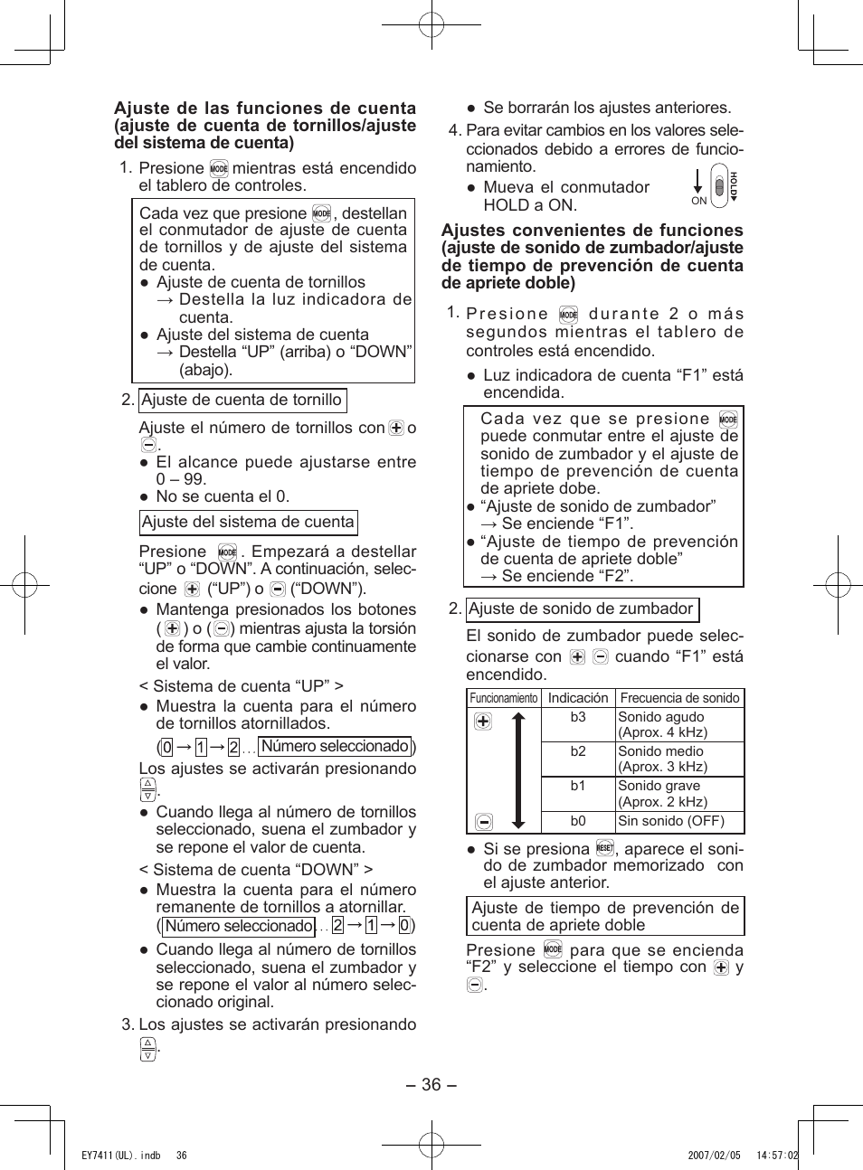 Panasonic EY7411 User Manual | Page 36 / 44