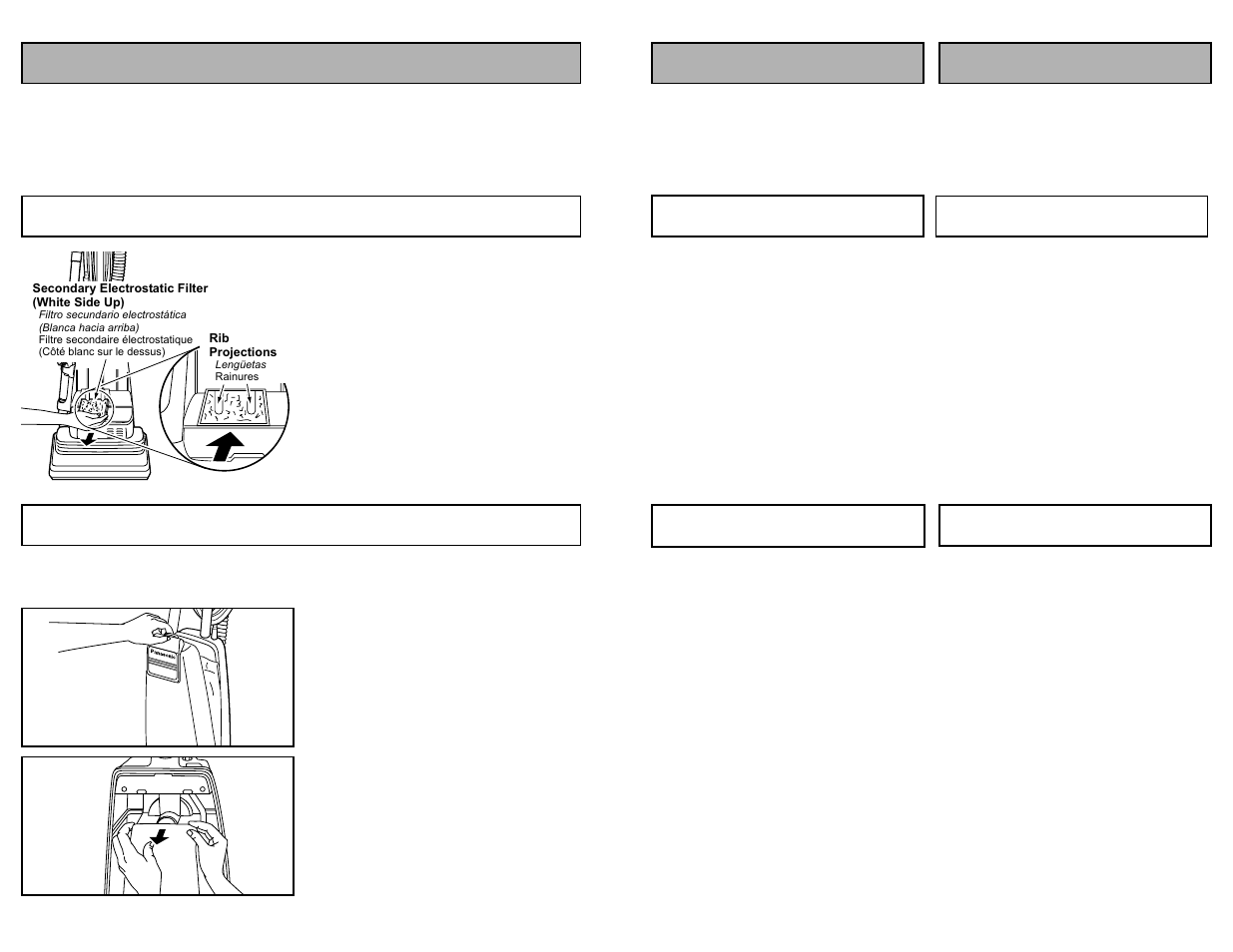 Routine care of cleaner, Replacing secondary electrostatic filter, Changing dust bag | Panasonic MC-V5267 User Manual | Page 24 / 48