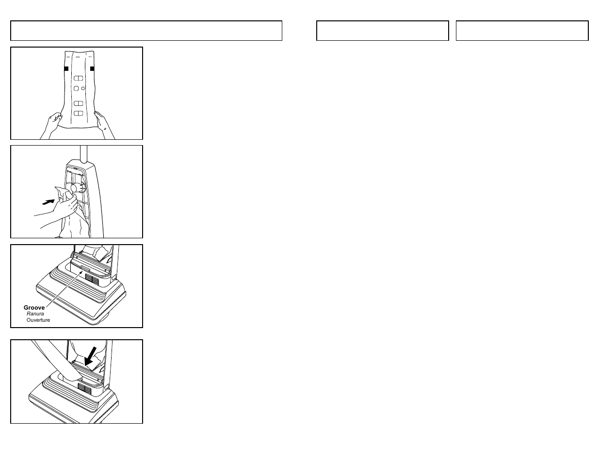 Changing dust bag uso de herramientas, Utilisation des accessoires | Panasonic MC-V5267 User Manual | Page 26 / 48