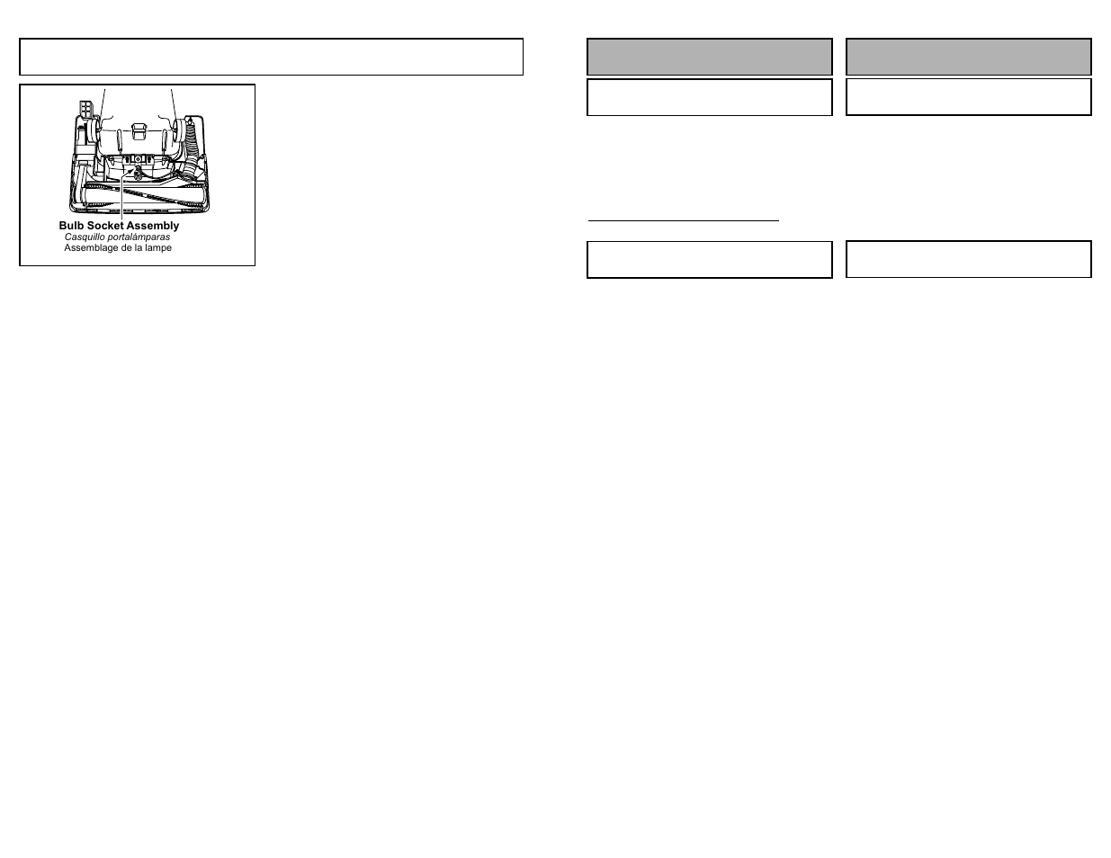 Replacing headlight bulb, Para operar la aspiradora fonctionnement | Panasonic MC-V5267 User Manual | Page 30 / 48