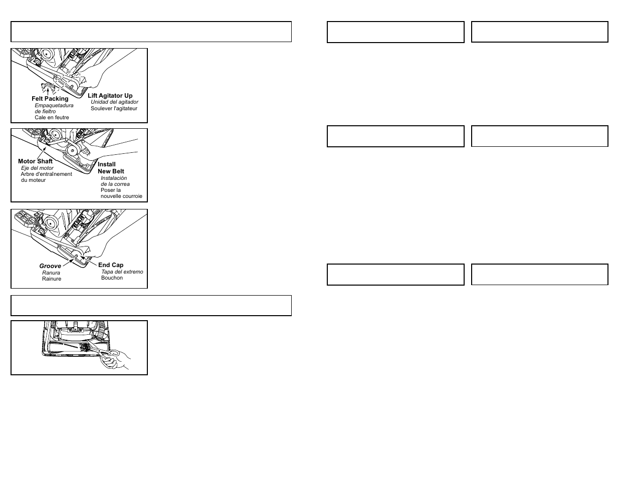 Replacing belt, Cleaning agitator | Panasonic MC-V5267 User Manual | Page 32 / 48