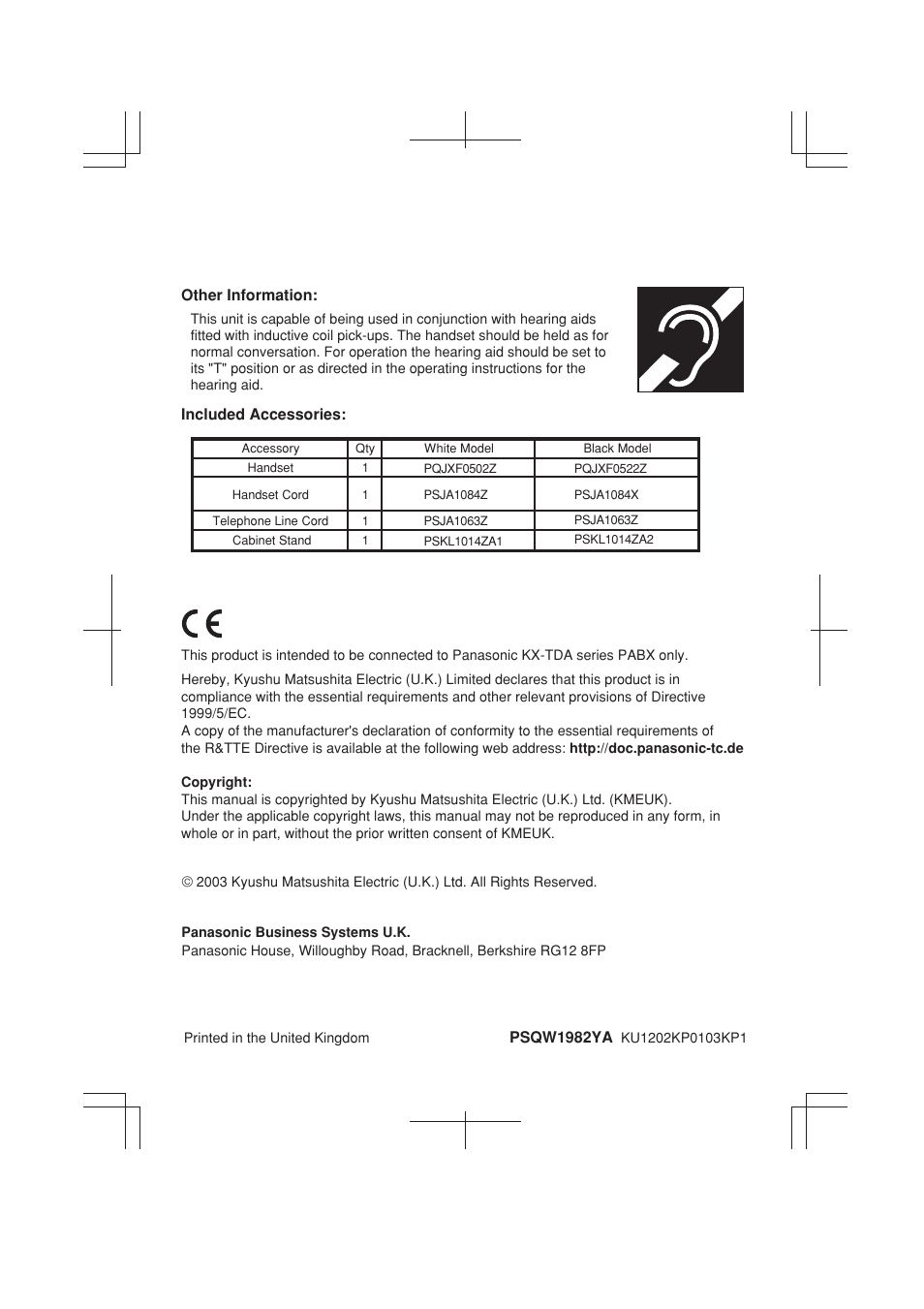 Panasonic KX-T7633E User Manual | Page 12 / 12