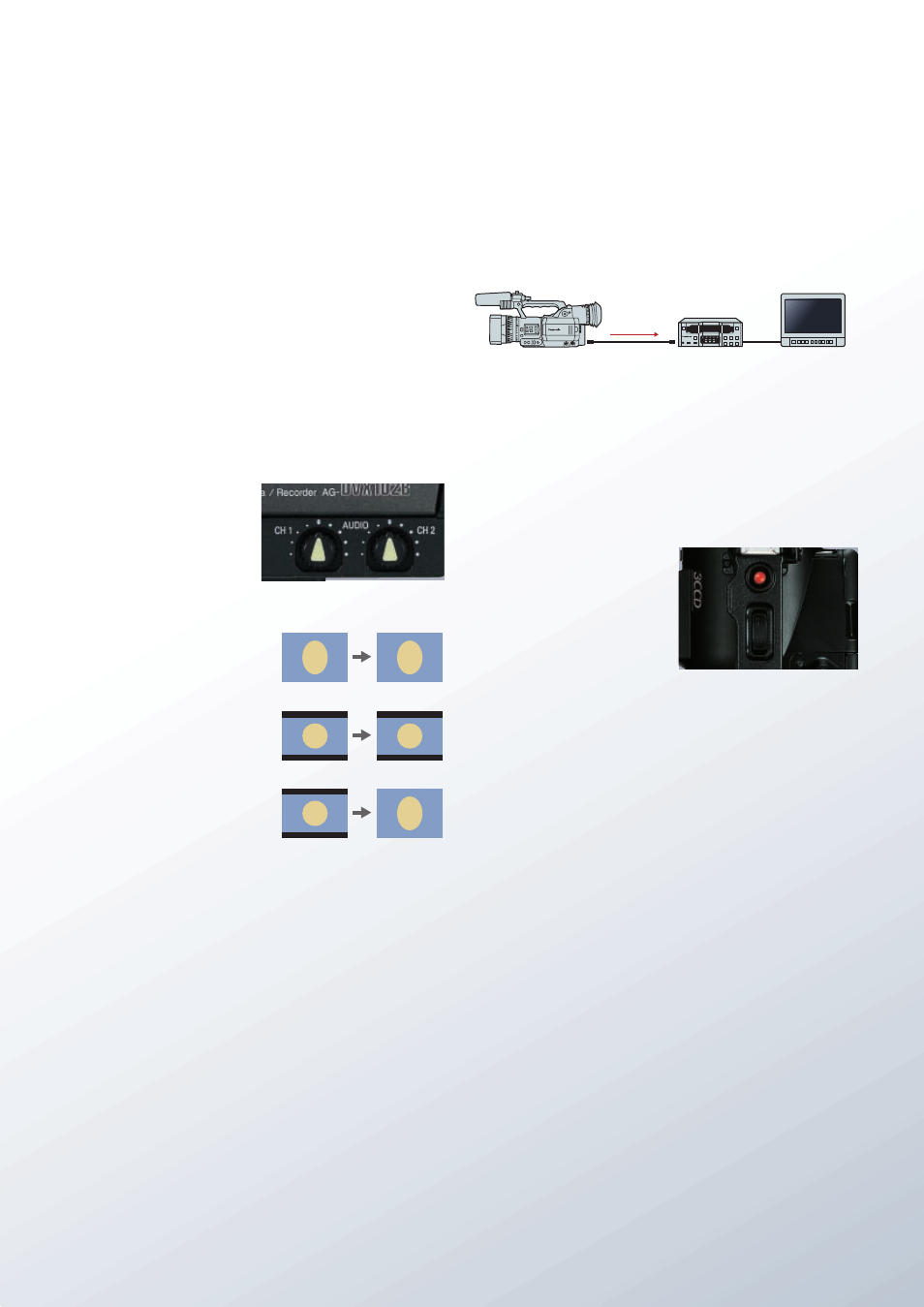 Xlr audio input with +48-v phantom power supply, Audio dials and flexible input selection, Large electronic viewfinder | 5" colour lcd monitor, One-shot recording and other recording functions, Gain, iris, shutter speed, nd filter, Support functions for greater convenience | Panasonic AG-DVX102B User Manual | Page 9 / 12