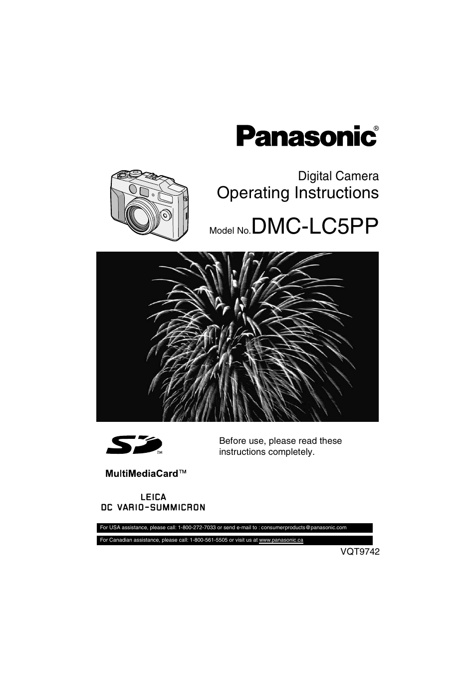Panasonic DMC-LC5PP User Manual | 108 pages