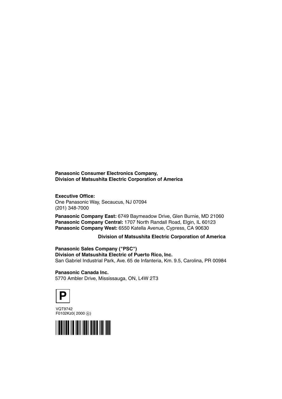 Panasonic DMC-LC5PP User Manual | Page 108 / 108