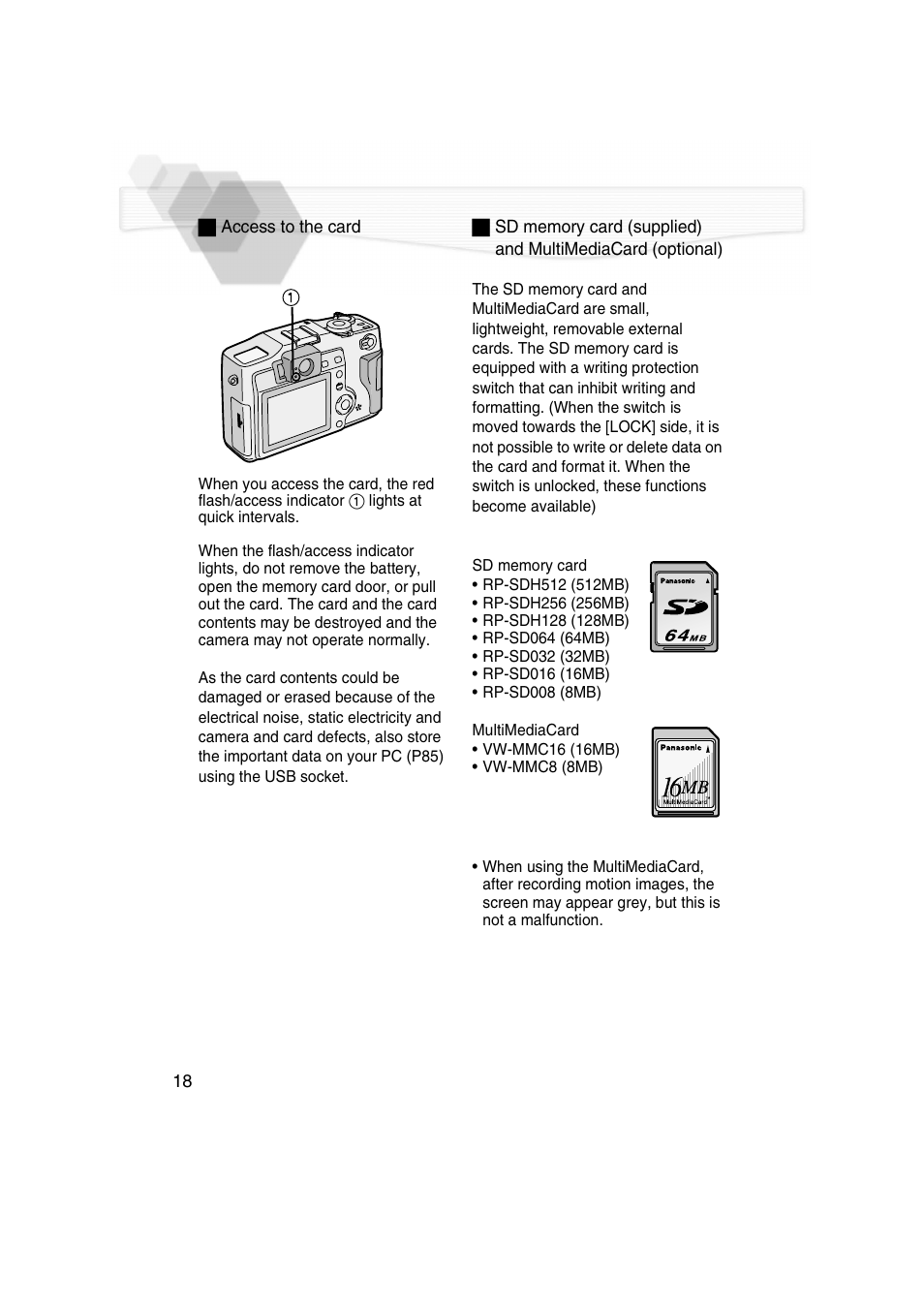 P18, p | Panasonic DMC-LC5PP User Manual | Page 18 / 108