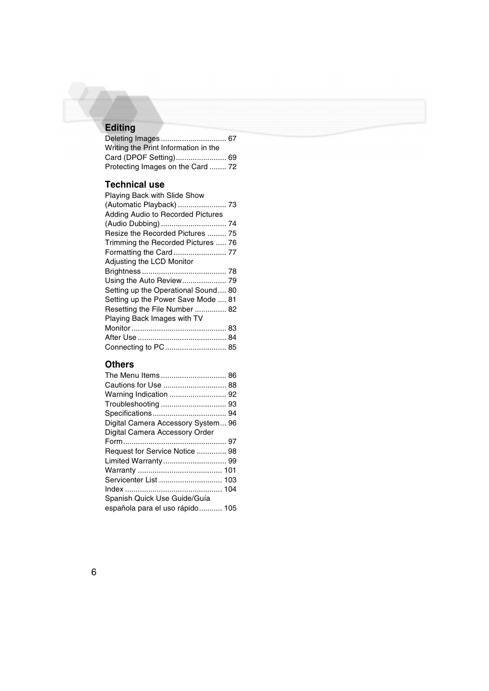 Panasonic DMC-LC5PP User Manual | Page 6 / 108