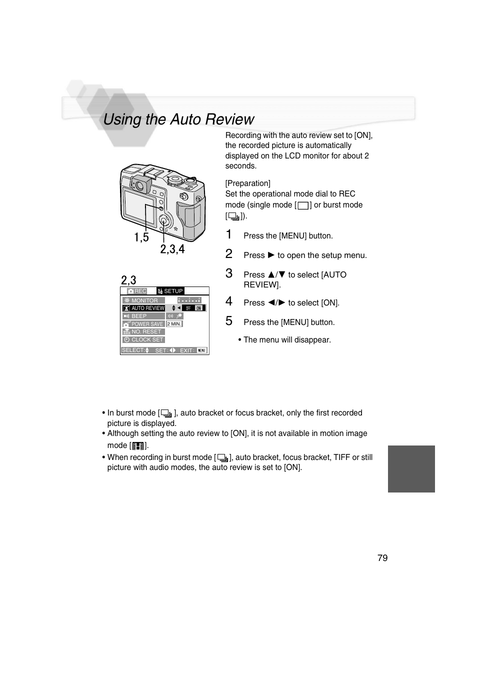 Using the auto review, P79) i | Panasonic DMC-LC5PP User Manual | Page 79 / 108