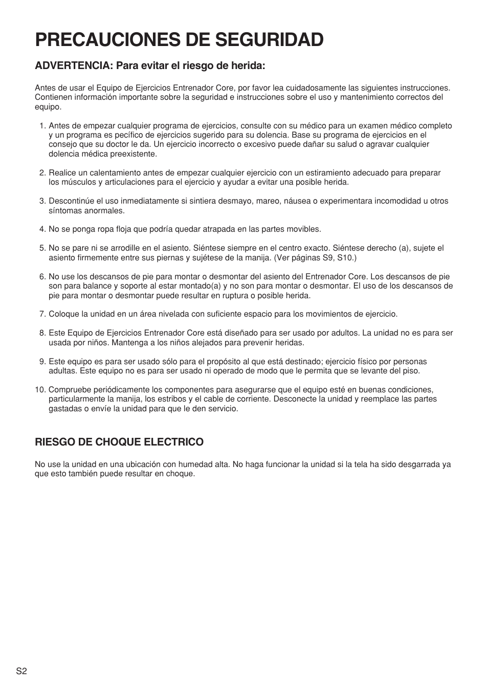 Precauciones de seguridad | Panasonic EU6441 User Manual | Page 21 / 37