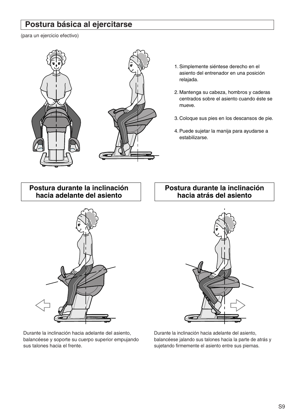Postura básica al ejercitarse | Panasonic EU6441 User Manual | Page 28 / 37