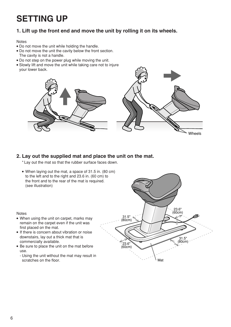 Setting up | Panasonic EU6441 User Manual | Page 8 / 37