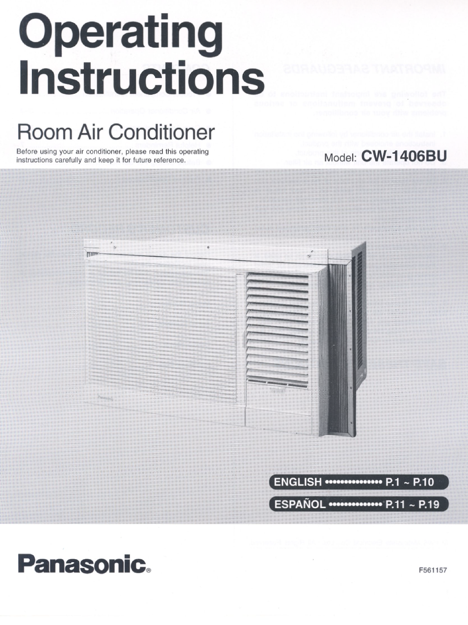 Panasonic CW-1406BU User Manual | 20 pages