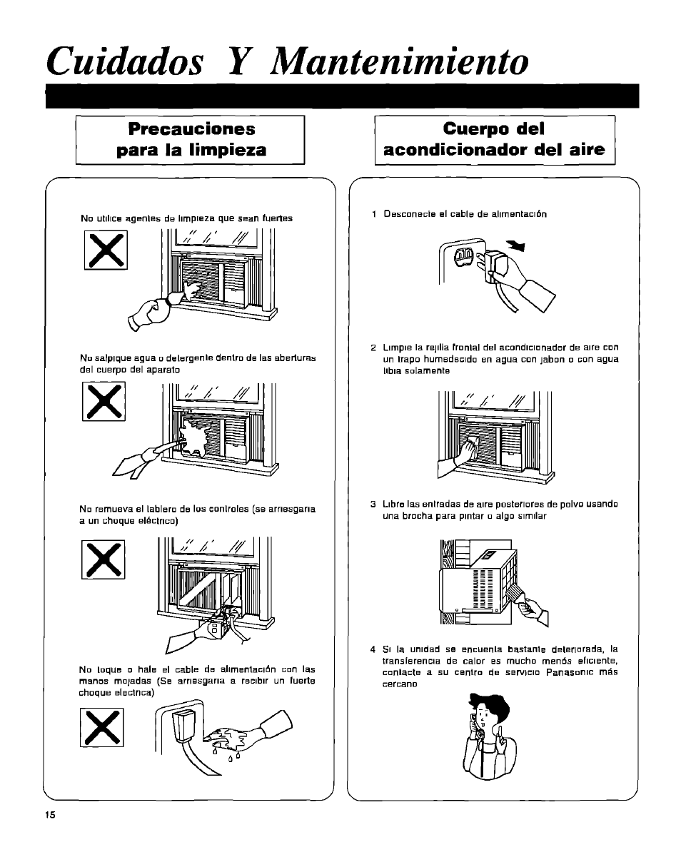 Cuidados y mantenimiento | Panasonic CW-1406BU User Manual | Page 16 / 20