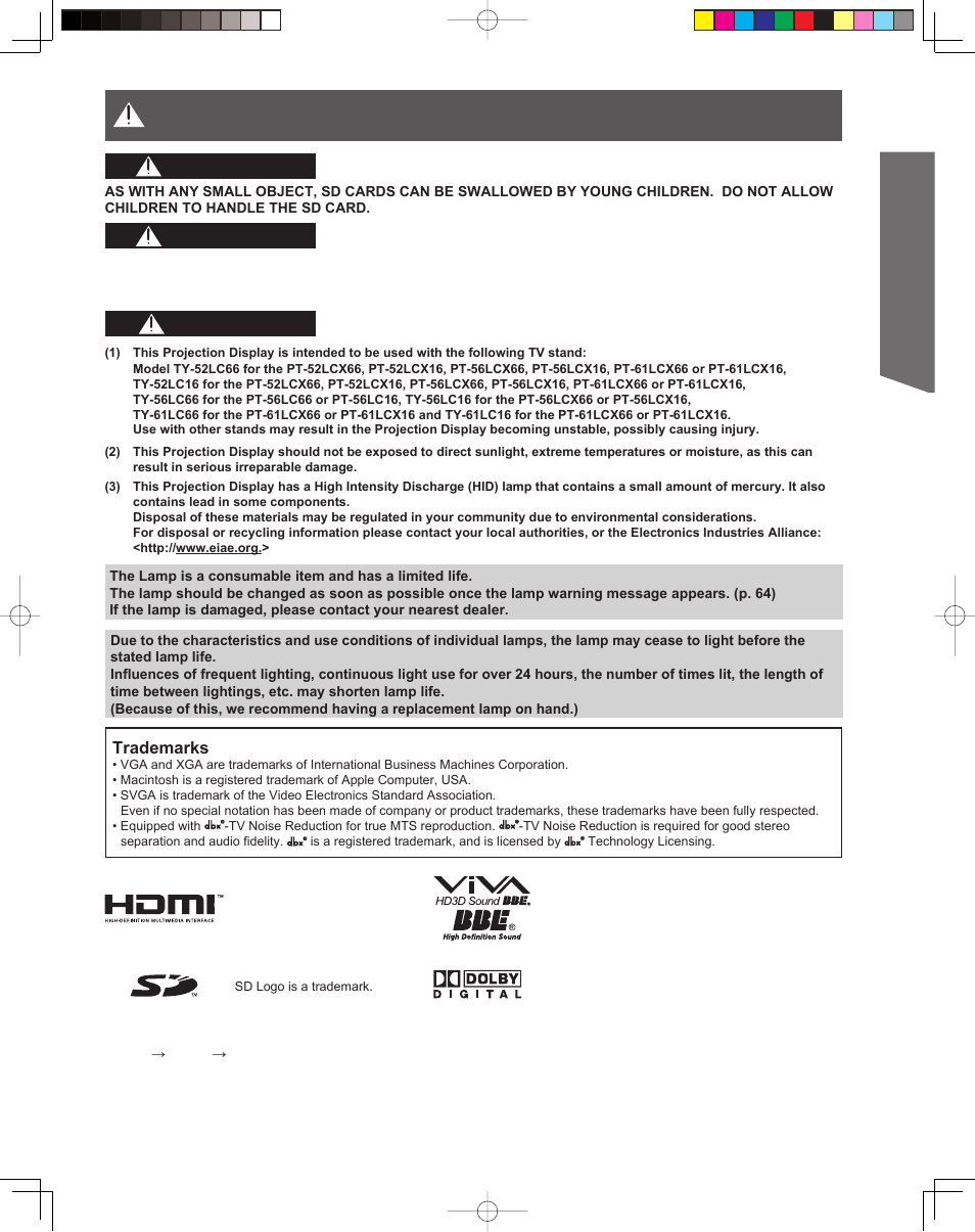 Important safety instructions (continued), Getting start ed, Caution | Warning | Panasonic LSQT1060 C User Manual | Page 3 / 80