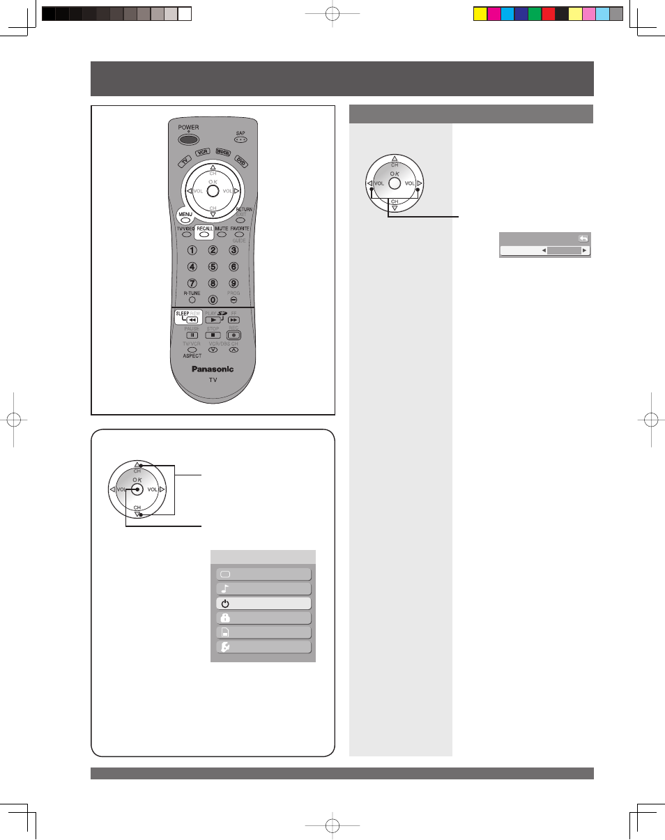 Sleep timer feature, Set sleep timer | Panasonic LSQT1060 C User Manual | Page 42 / 80