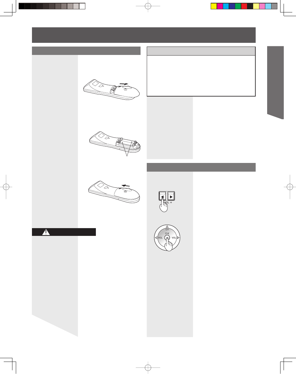 Getting start ed, Caution, Remote control battery installation | Helpful hints | Panasonic LSQT1060 C User Manual | Page 7 / 80