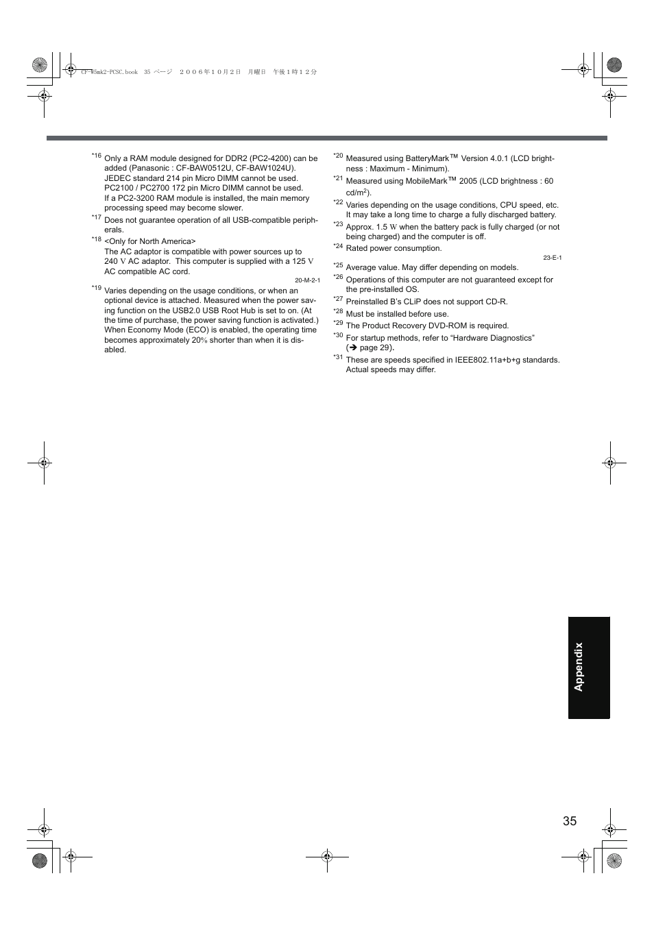 Panasonic CF-W5 User Manual | Page 35 / 36