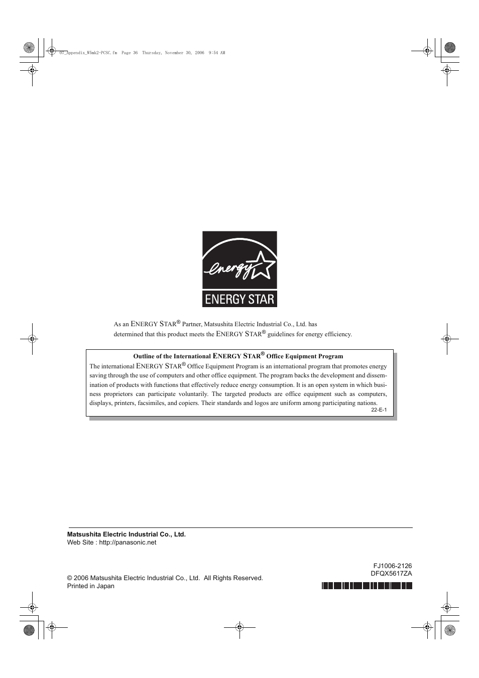 Panasonic CF-W5 User Manual | Page 36 / 36