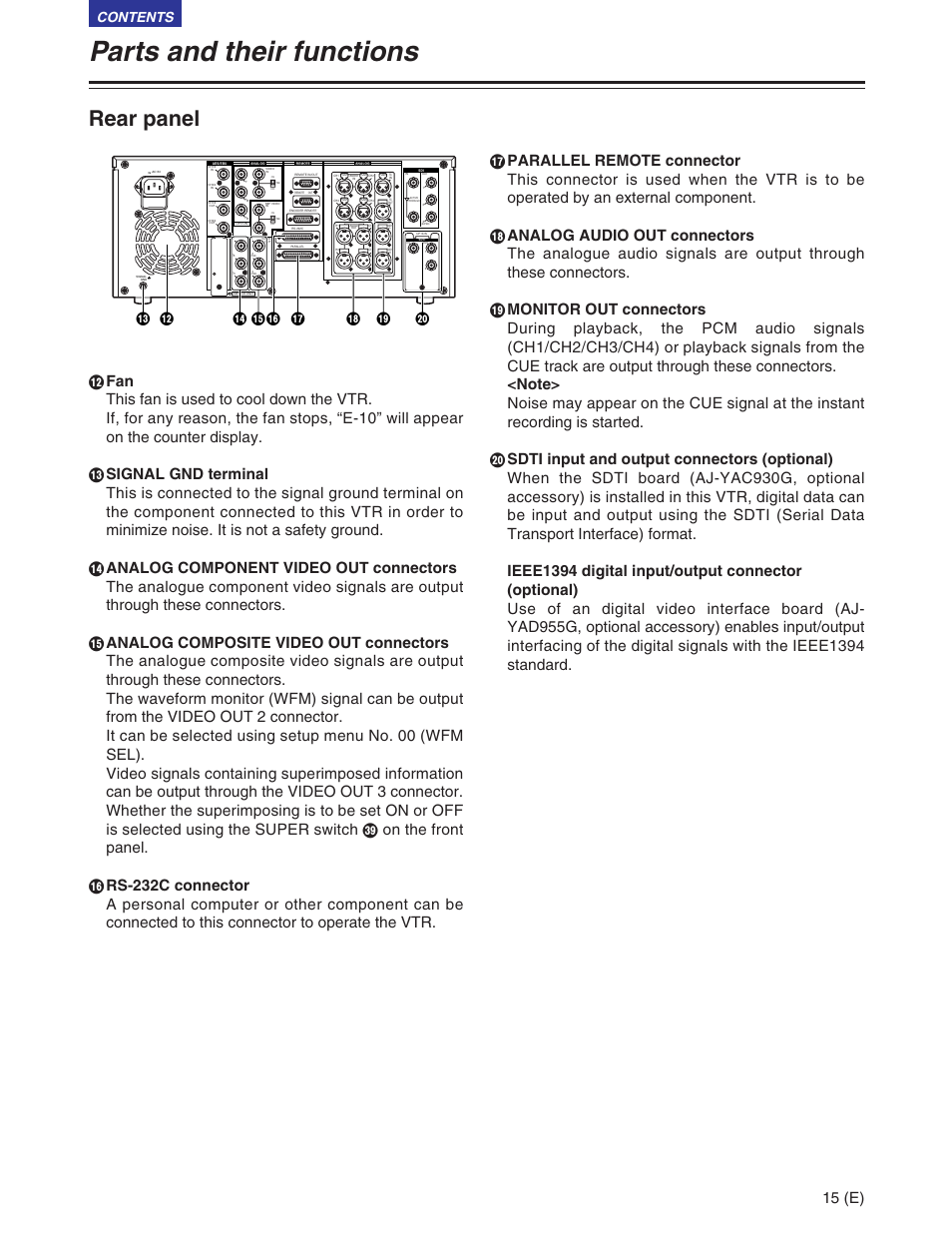 Panasonic AJ-SD930BE User Manual | Page 15 / 81