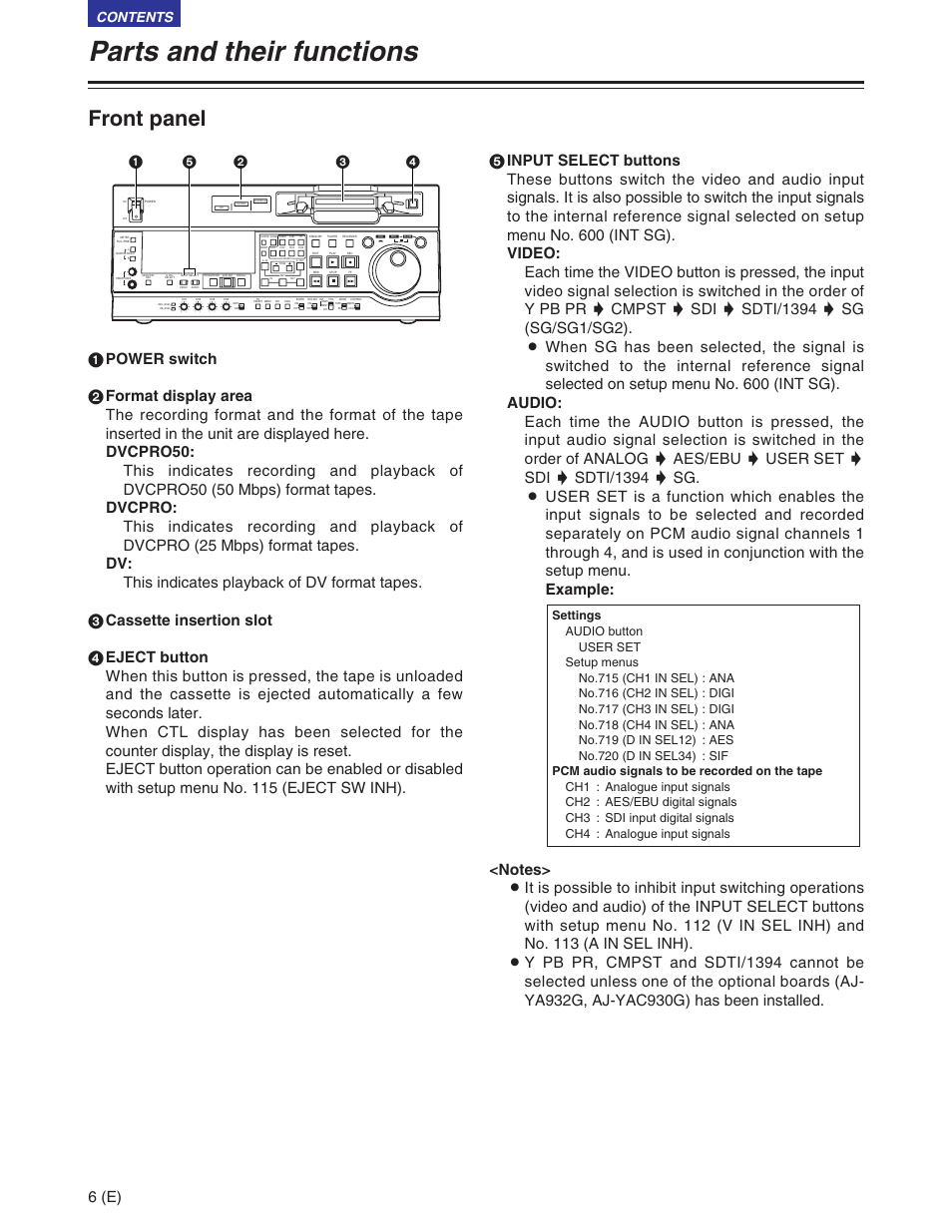 Panasonic AJ-SD930BE User Manual | Page 6 / 81