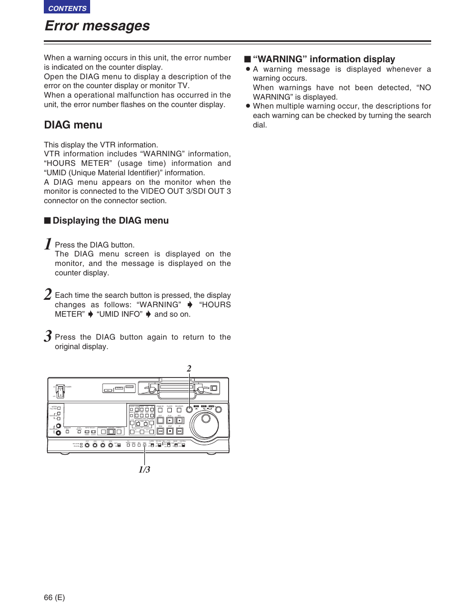 Panasonic AJ-SD930BE User Manual | Page 66 / 81