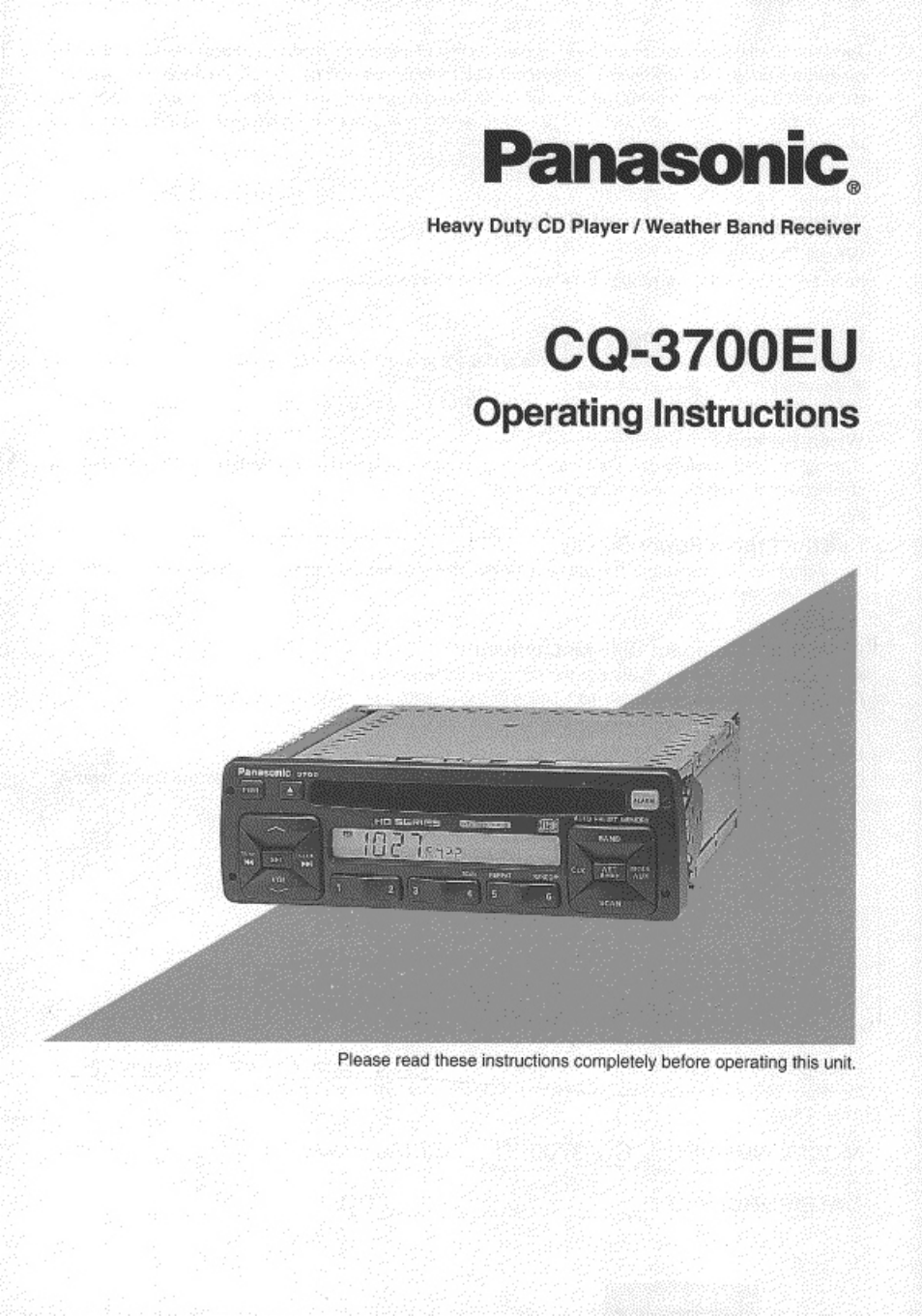 Panasonic CQ3700EU User Manual | 28 pages