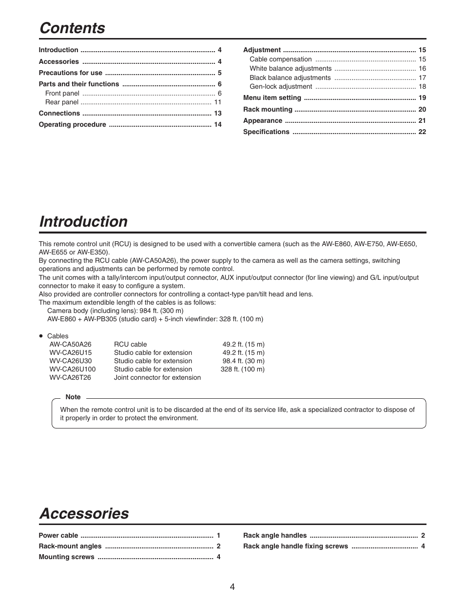 Panasonic AW-RC600P User Manual | Page 4 / 24