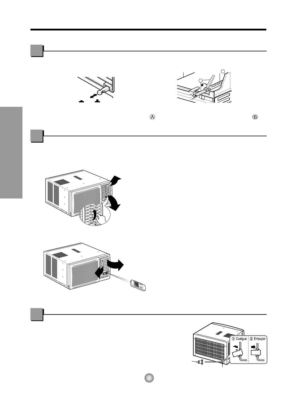 Ventilacion, Como controlar la direccion del aire, Como installar el tubo de desague | Ventilación, Como installar el tubo de desagüe, Instrucciones de funcionamiento | Panasonic CW-XC243HU User Manual | Page 20 / 32