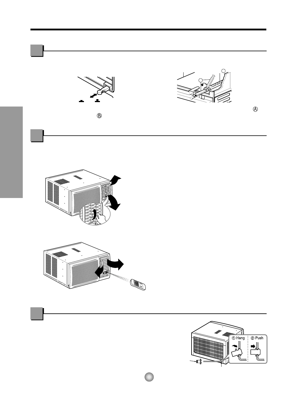 Ventilation, Air direction, How to secure drain pipe | How to secure the drain pipe, About the controls on the air conditioner | Panasonic CW-XC243HU User Manual | Page 6 / 32