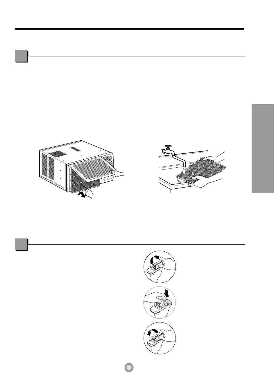 Care and maintenance, Air filter cleaning, How to insert batteries | About the controls on the air conditioner | Panasonic CW-XC243HU User Manual | Page 7 / 32