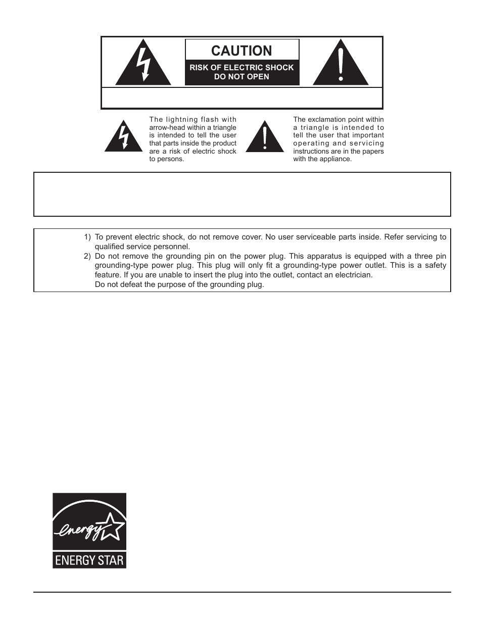 Caution | Panasonic TH-32LHD7 User Manual | Page 2 / 36