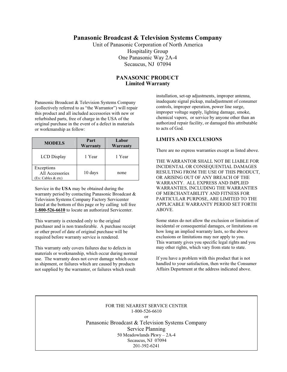 Panasonic broadcast & television systems company | Panasonic TH-32LHD7 User Manual | Page 35 / 36