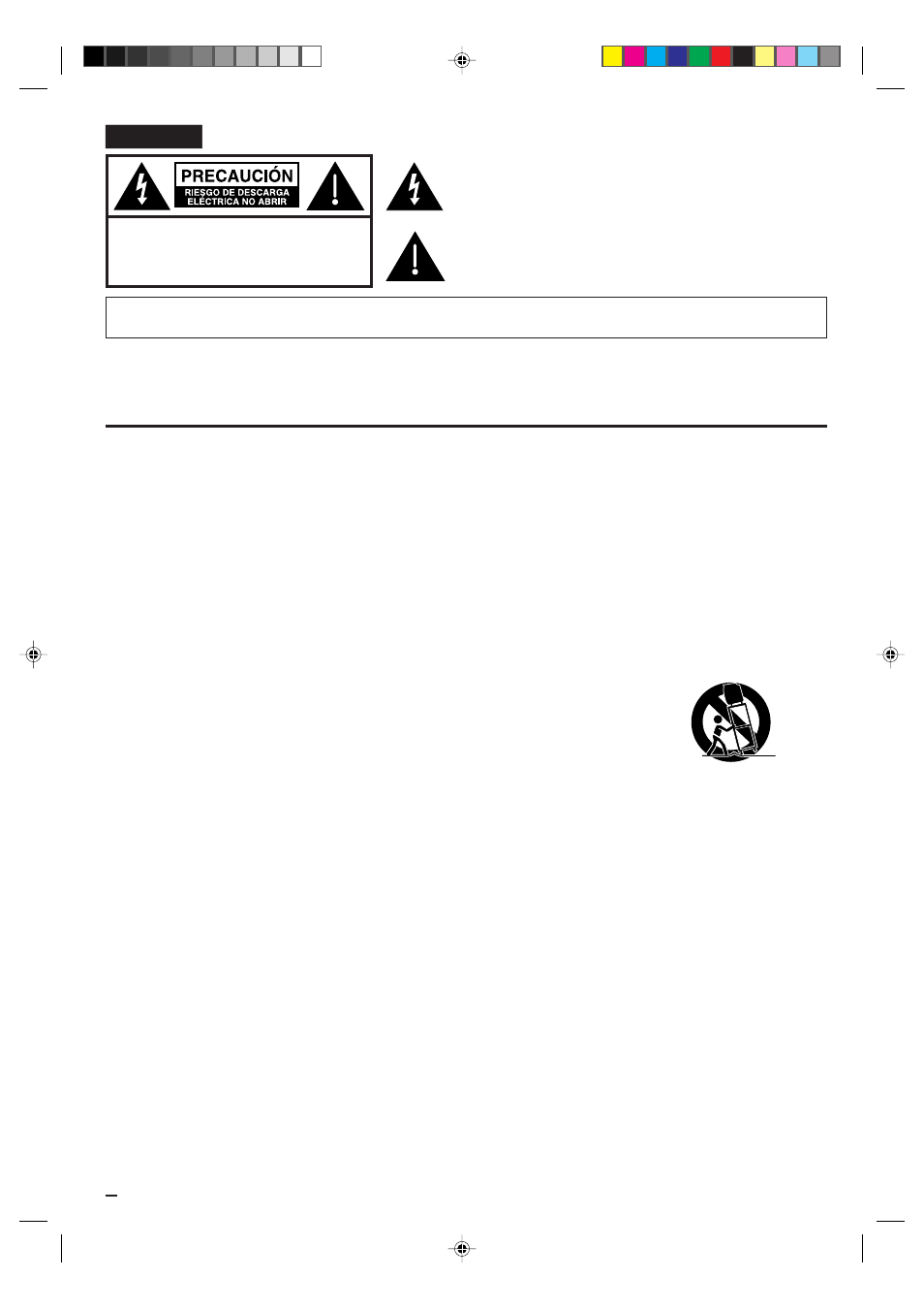 Instrucciones importantes de seguridad, Español, Advertencia | Panasonic CT-2701 User Manual | Page 14 / 24