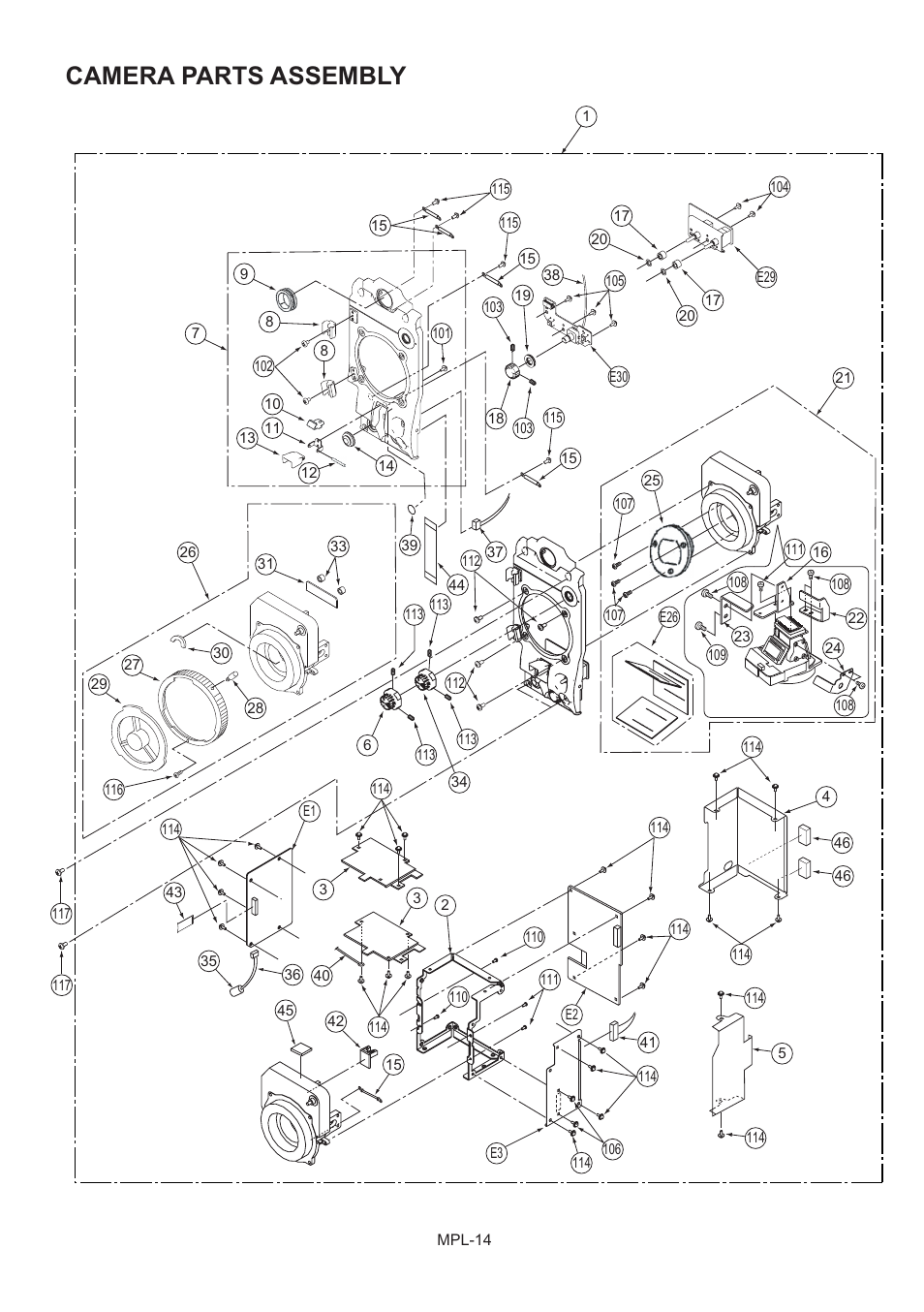 Camera parts assembly | Panasonic AJ-HDC27MC User Manual | Page 15 / 18