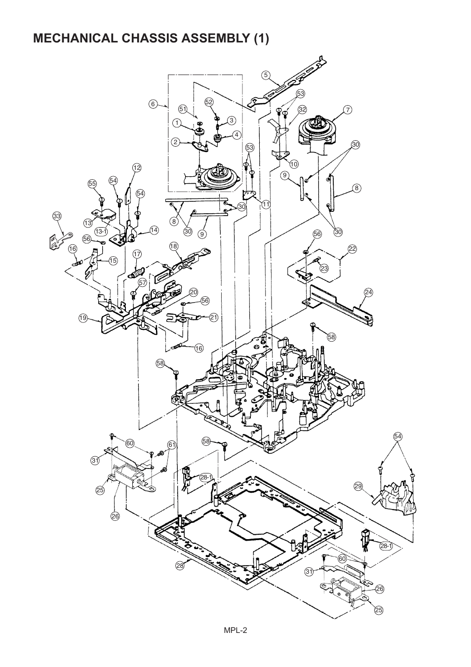 Mechanical chassis assembly (1), Mpl-2 | Panasonic AJ-HDC27MC User Manual | Page 3 / 18