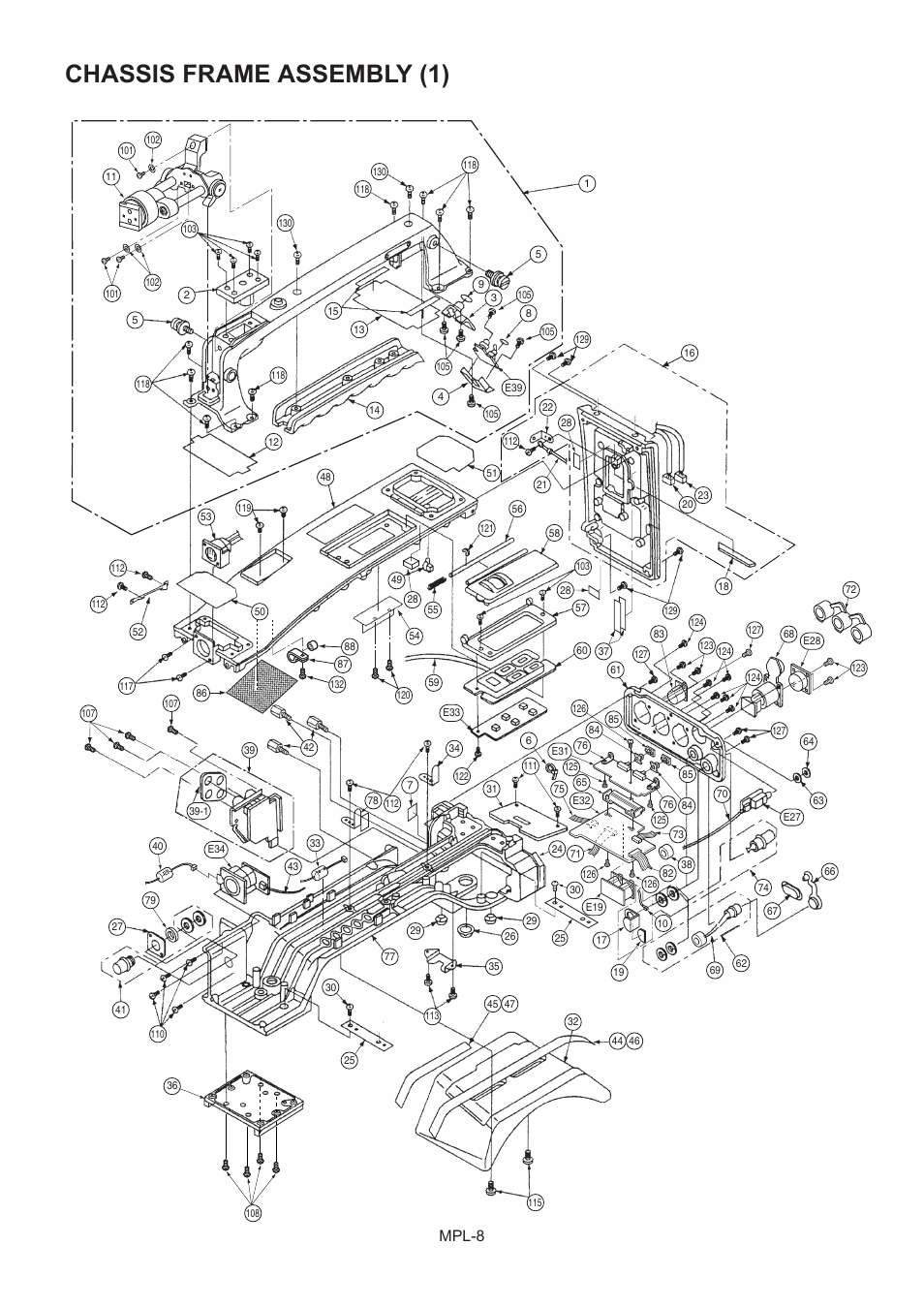 Chassis frame assembly (1), Mpl-8 | Panasonic AJ-HDC27MC User Manual | Page 9 / 18