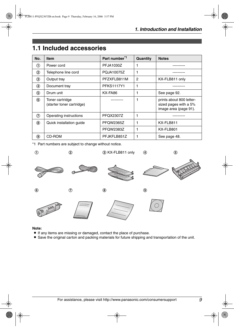 Panasonic KX-FLB811 User Manual | Page 11 / 106