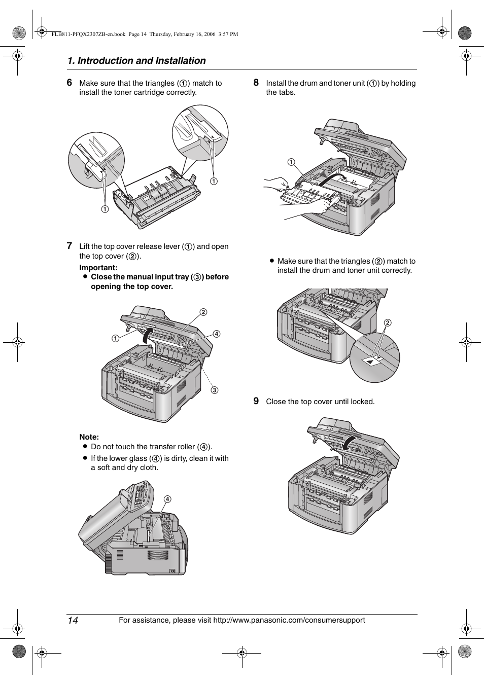 Introduction and installation 14 | Panasonic KX-FLB811 User Manual | Page 16 / 106