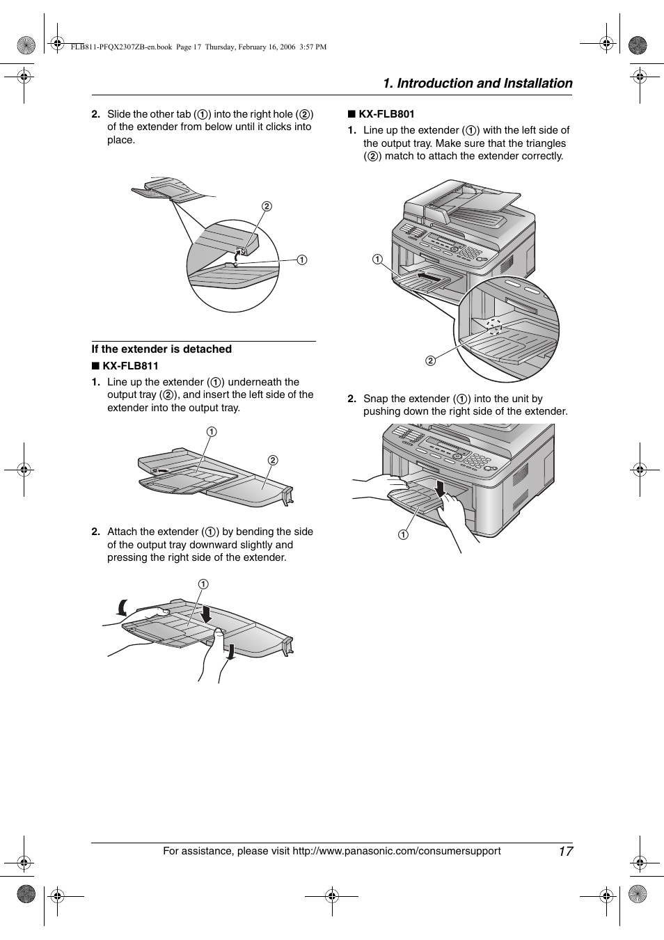 Introduction and installation 17 | Panasonic KX-FLB811 User Manual | Page 19 / 106