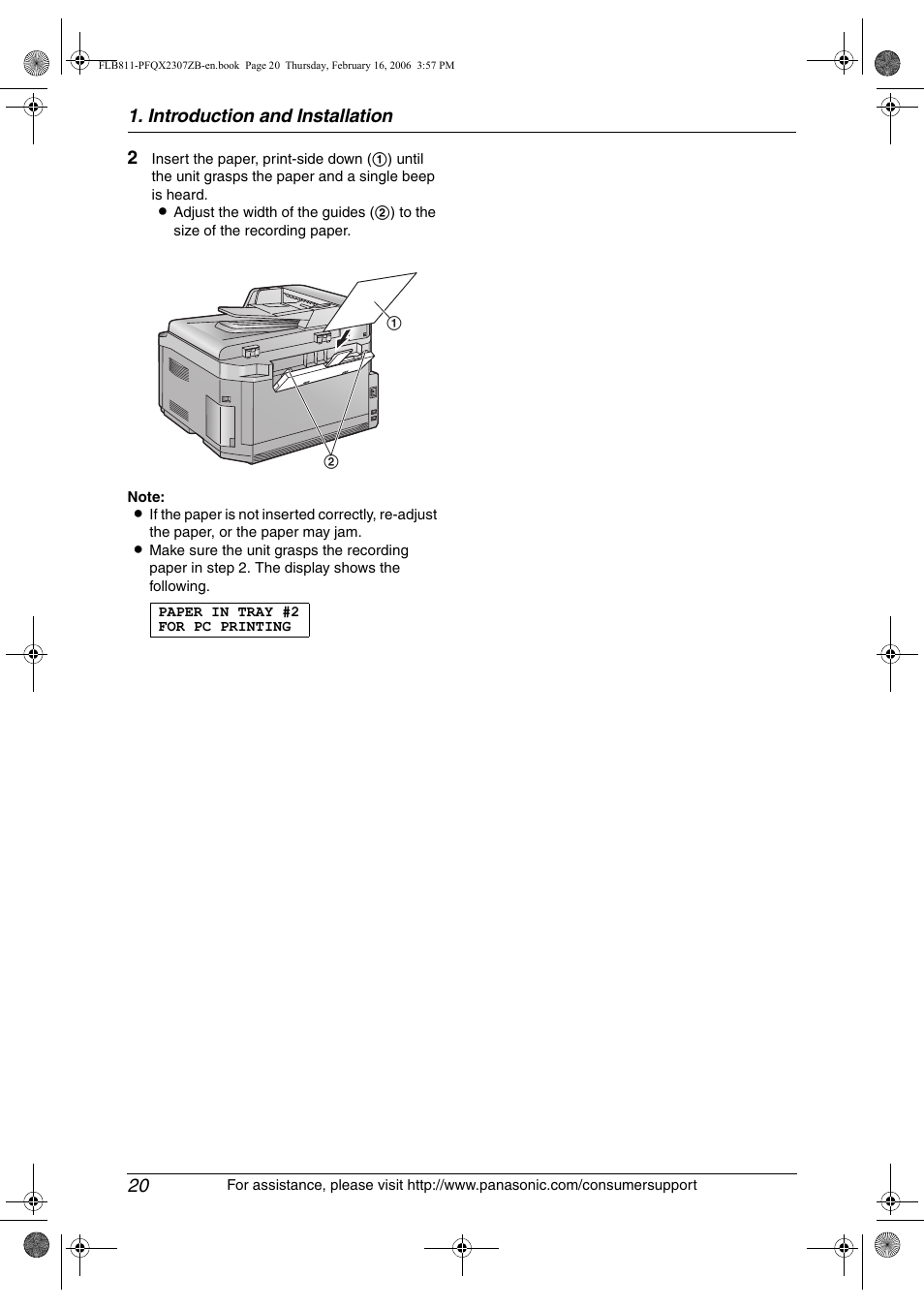 Introduction and installation 20 | Panasonic KX-FLB811 User Manual | Page 22 / 106