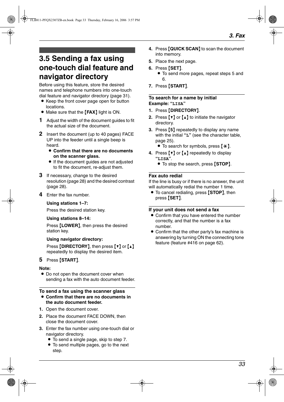 Fax 33 | Panasonic KX-FLB811 User Manual | Page 35 / 106