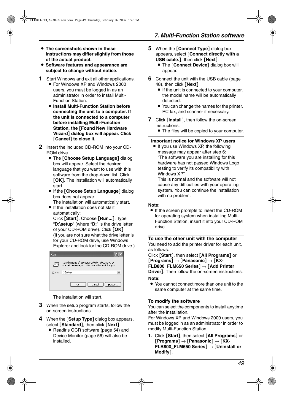 Multi-function station software 49 | Panasonic KX-FLB811 User Manual | Page 51 / 106