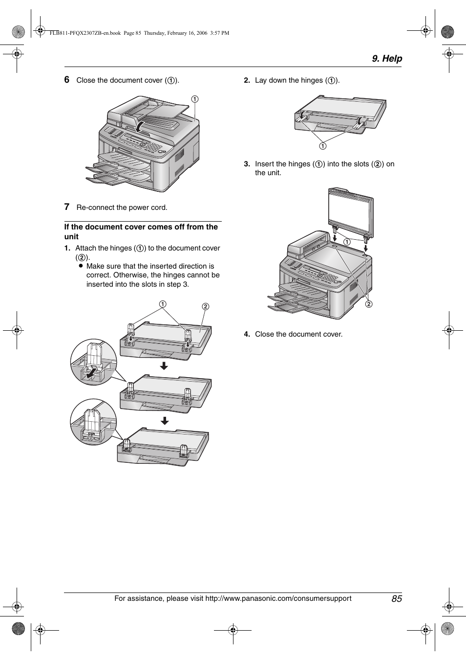 Help 85 | Panasonic KX-FLB811 User Manual | Page 87 / 106