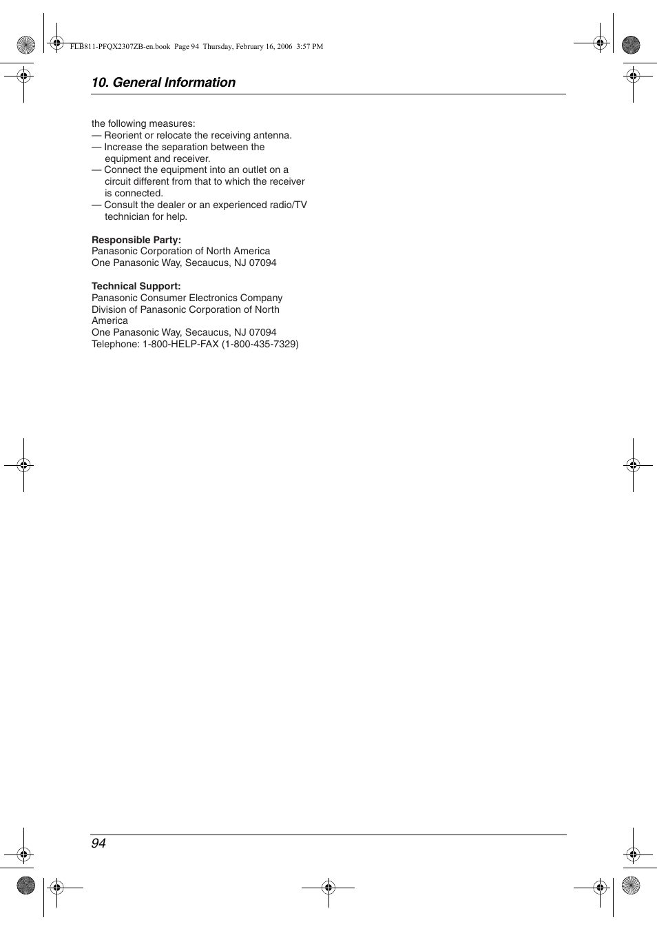 General information 94 | Panasonic KX-FLB811 User Manual | Page 96 / 106