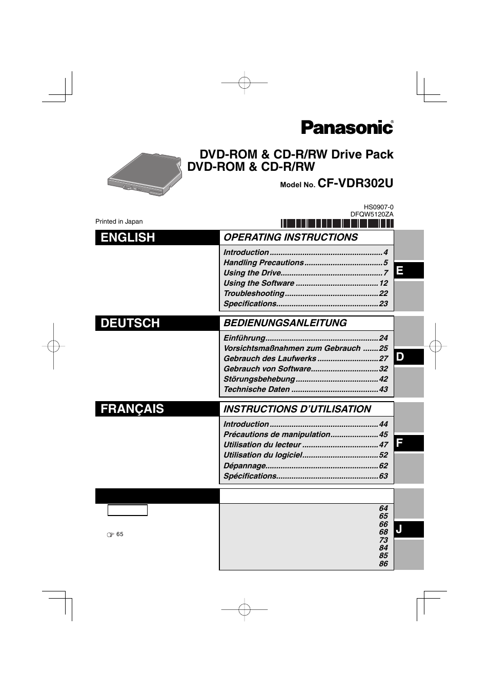 Panasonic CF-VDR302U User Manual | 88 pages