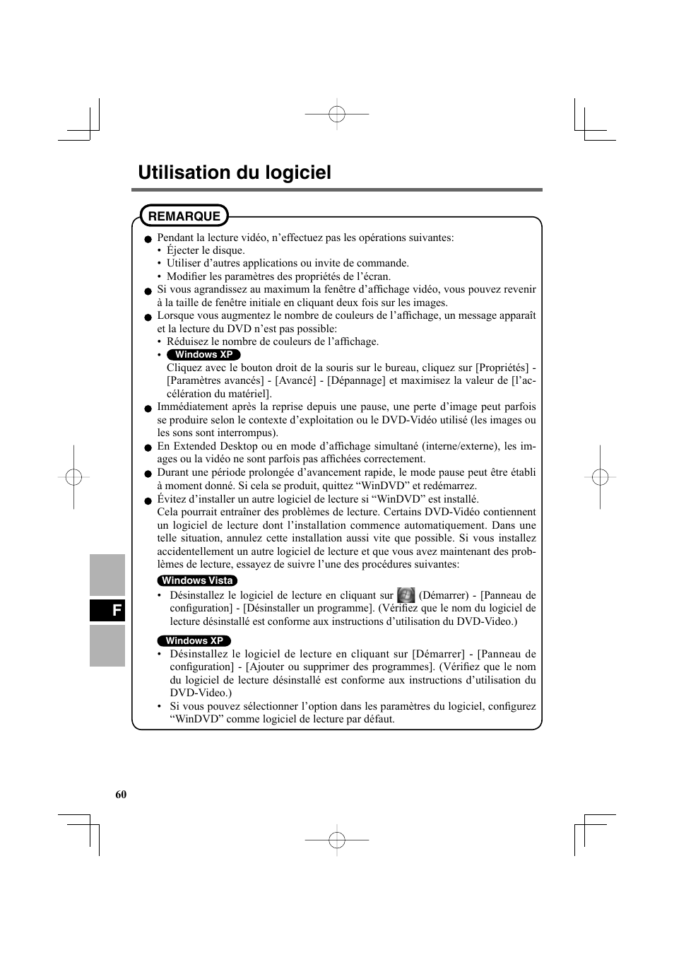 Utilisation du logiciel | Panasonic CF-VDR302U User Manual | Page 60 / 88