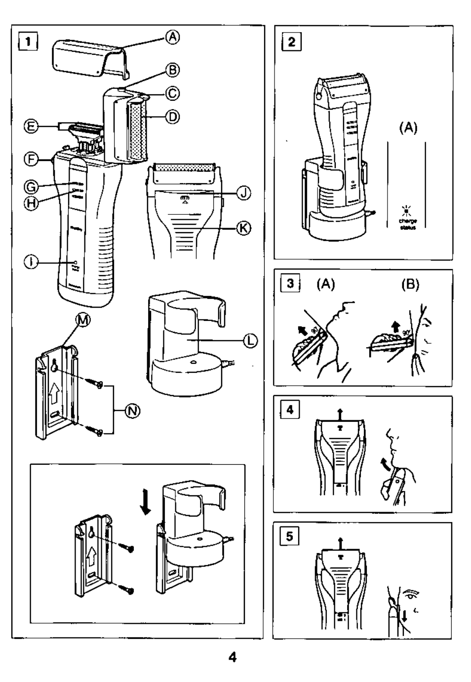 Panasonic RECHARGEABLE SHAVER ES4011 User Manual | Page 4 / 16