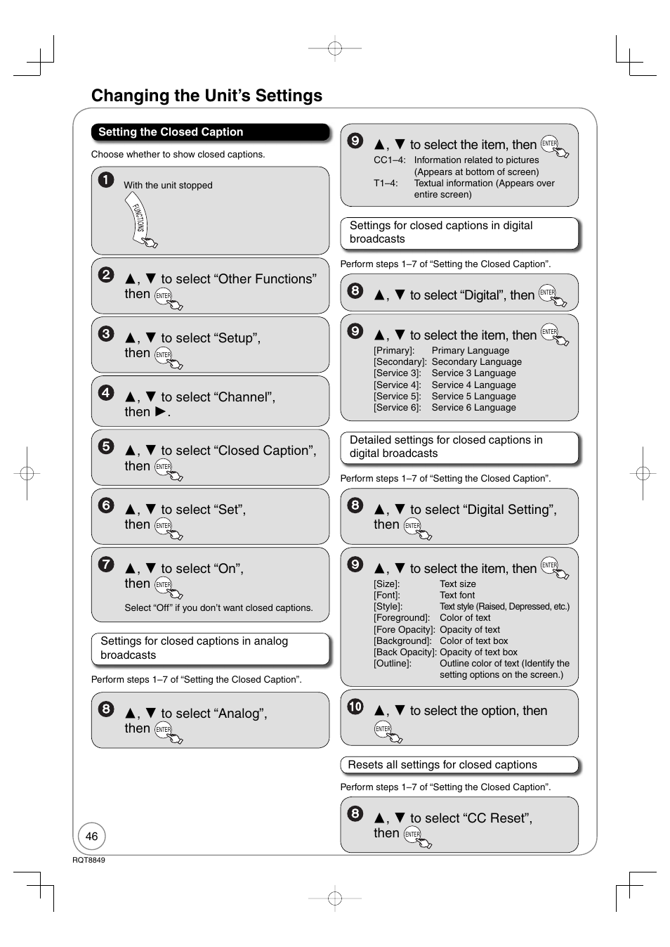 Changing the unit’s settings | Panasonic DMR-EZ37V User Manual | Page 46 / 88