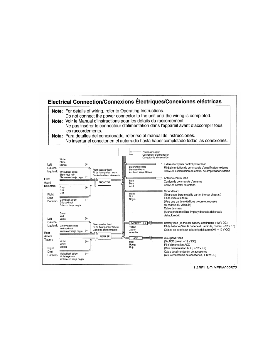 Wiring | Panasonic CQ-C1301U User Manual | Page 21 / 24