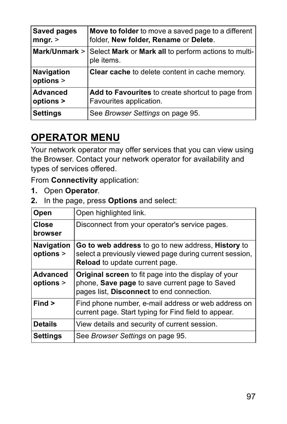 Operator menu | Panasonic EB-X700 User Manual | Page 100 / 179